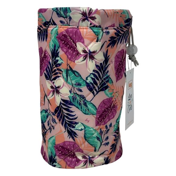 Lug Tumbler Bag Azalea Pink Floral Travel Toiletry Artist Supply Wipe Clean New - Picture 6 of 14